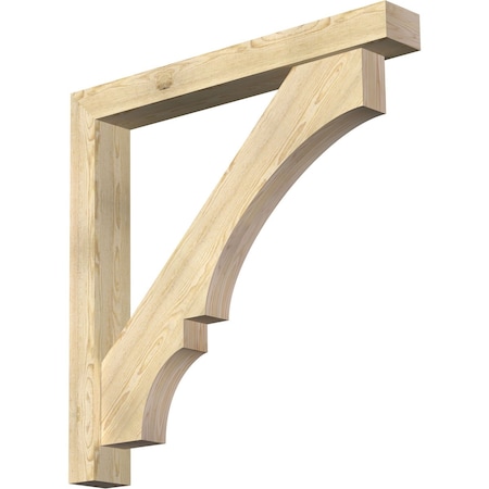 Ekena Millwork Balboa Block Rough Sawn Bracket w/ Offset Brace, Douglas Fir, 6"W x 46"D x 46"H BKT0604X46X46BOA05RDF